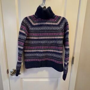 J. Crew Multicolor Striped Turtleneck Sweater